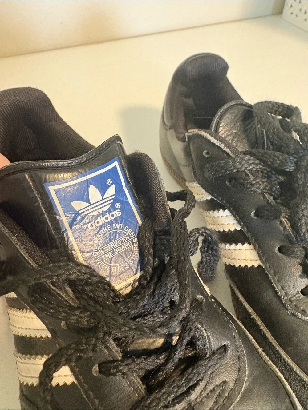 adidas Kids Samba Sneakers - Black with White Stripes and Gum Sole